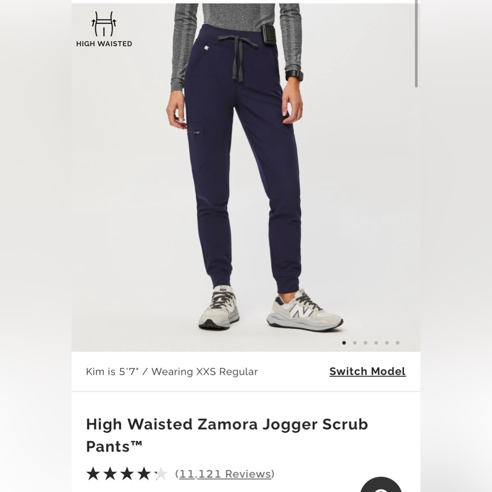 Figs Navy high-waisted Zamora joggers in 2xl tall